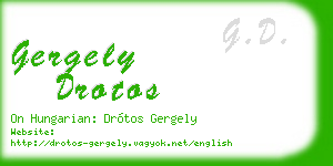 gergely drotos business card